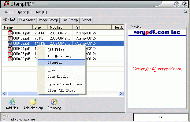 PDF Stamp (PDF Watermark) screenshot